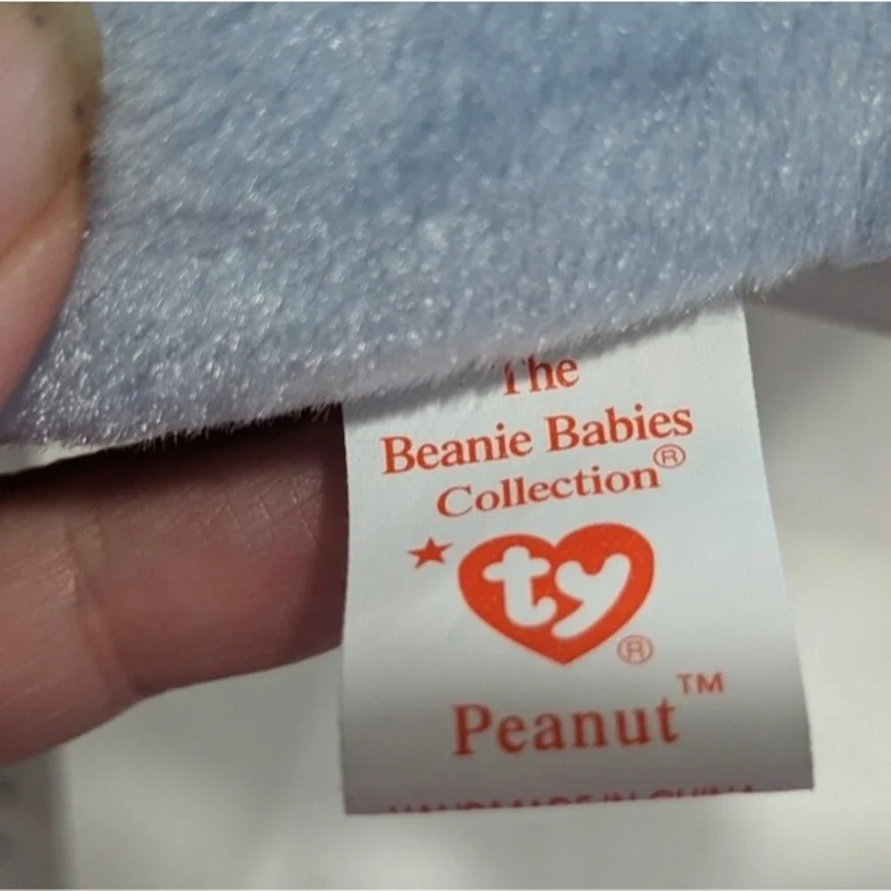 Ty Beanie Baby Peanut The Elephant Light Blue PVC Pellets 1995 - Picture 8 of 12